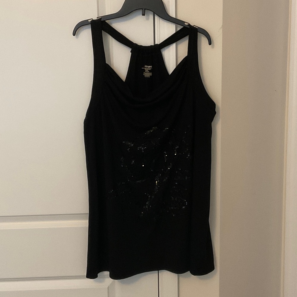 Lane Bryant Black Tank Top with Sequin Detail